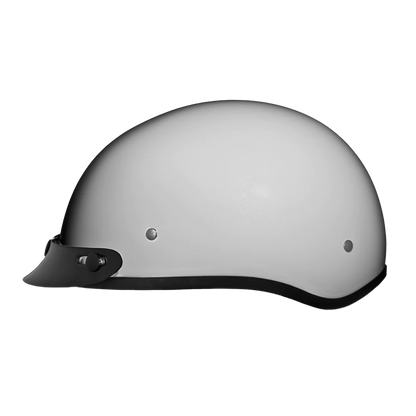 Daytona Skull Cap with Visor in Pearl White