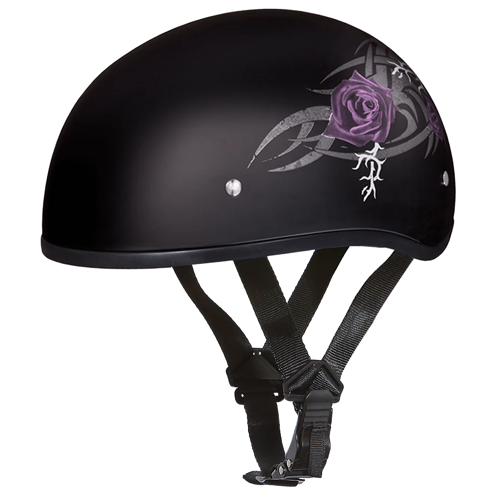 Daytona Skull Cap in Purple Roses