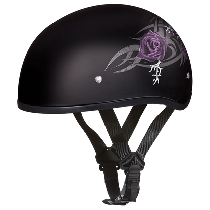 Daytona Skull Cap in Purple Roses