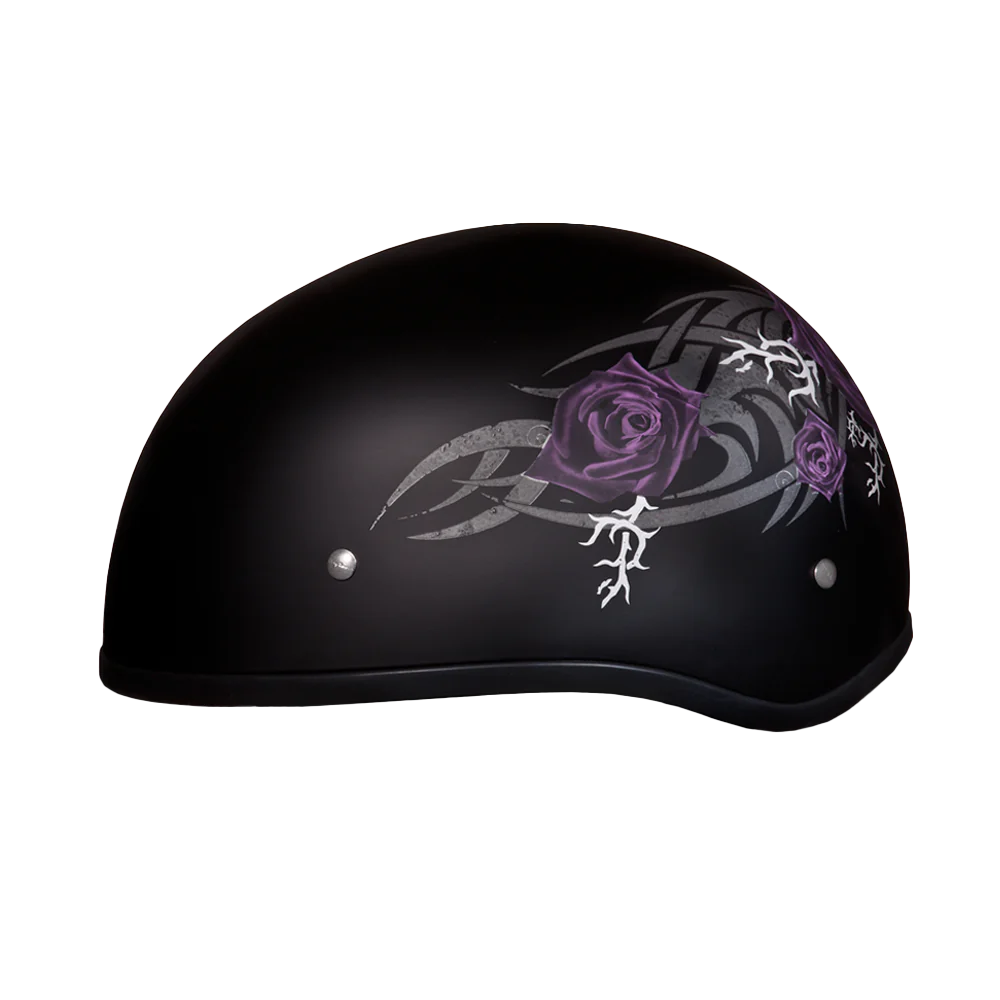 Daytona Skull Cap in Purple Roses