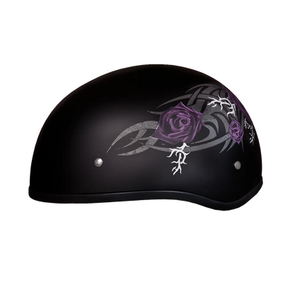 Daytona Skull Cap in Purple Roses