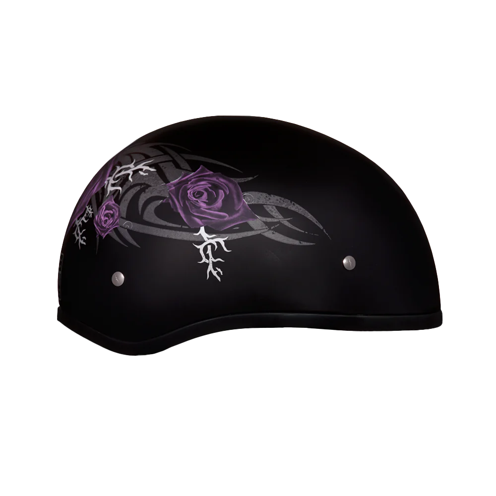 Daytona Skull Cap in Purple Roses