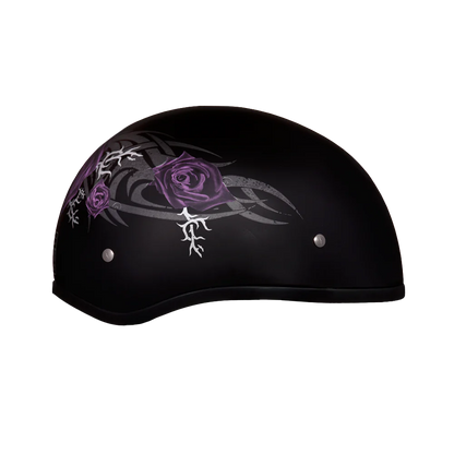 Daytona Skull Cap in Purple Roses