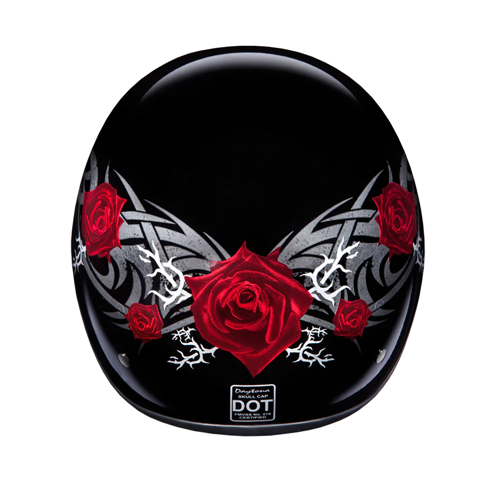 Daytona Skull Cap with Barbed Roses