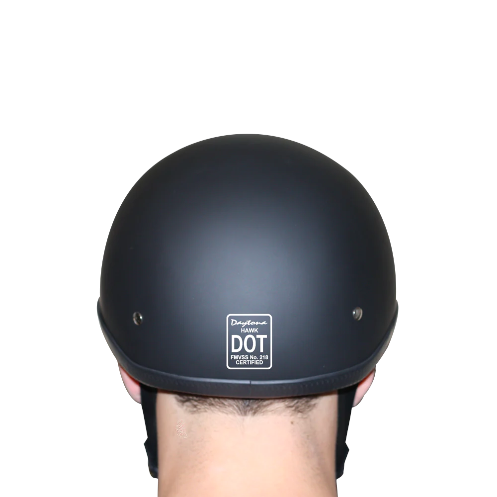 Daytona Hawk "Polo Style" Helmet in Dull Black