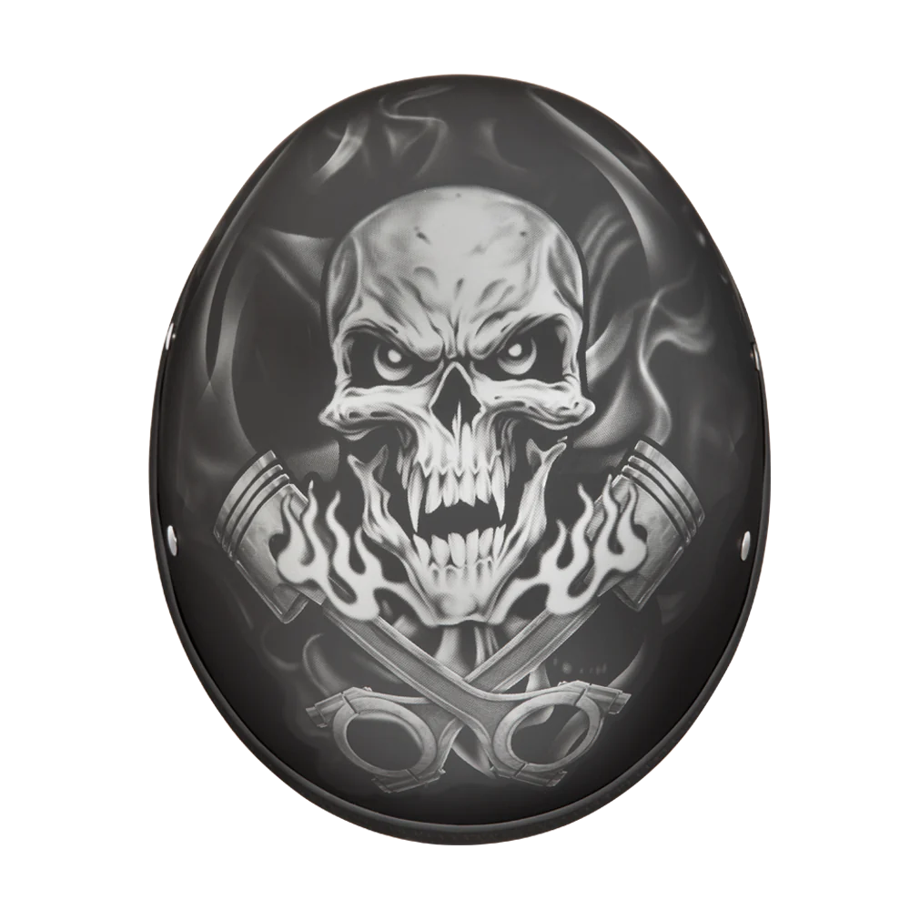 Daytona Skull Cap in Skull & Cross Pistons