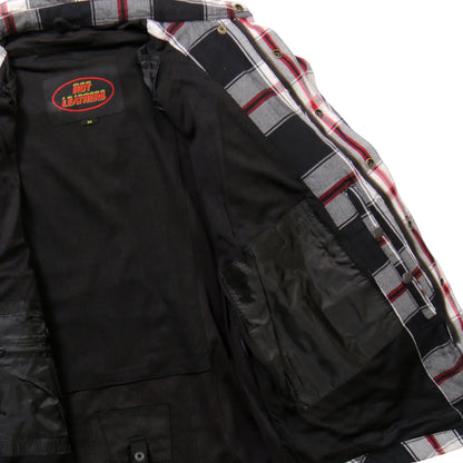 Armored Flannel Jacket in Red, White & Black