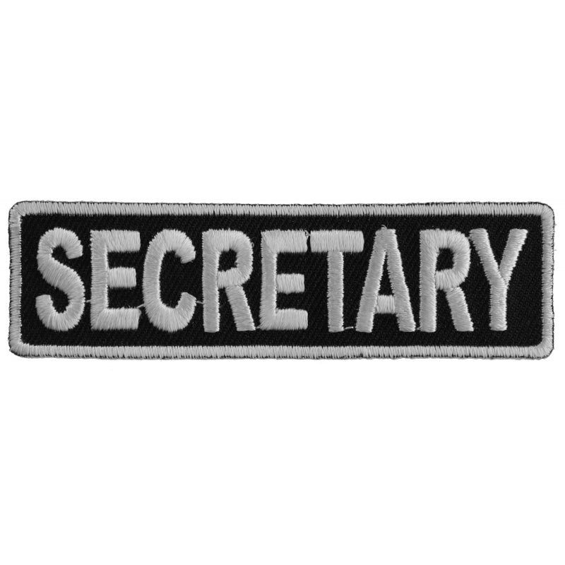 Secretary Patch 3.5 Inch in White Lettering