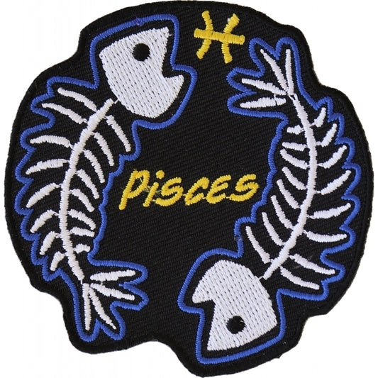 Pisces Skull Zodiac Patch