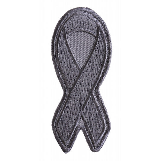 Gray Asthma and Brain Cancer Awareness Ribbon Patch