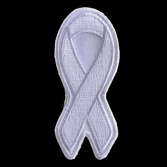 White Lung Cancer Awareness Ribbon Patch