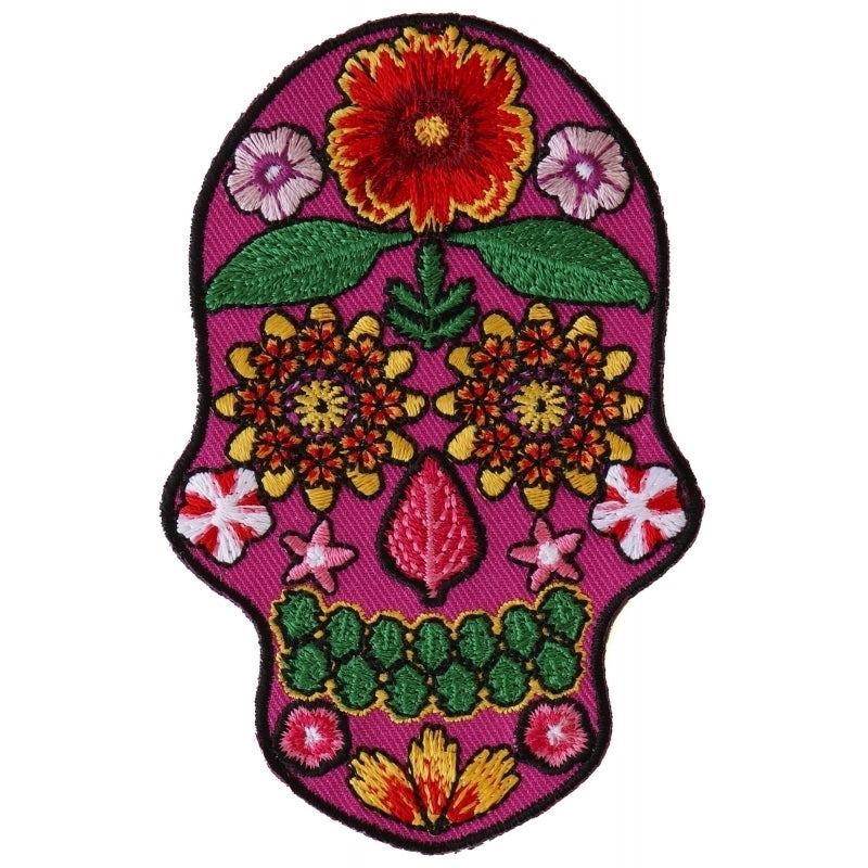 Flower Skull Pink Patch