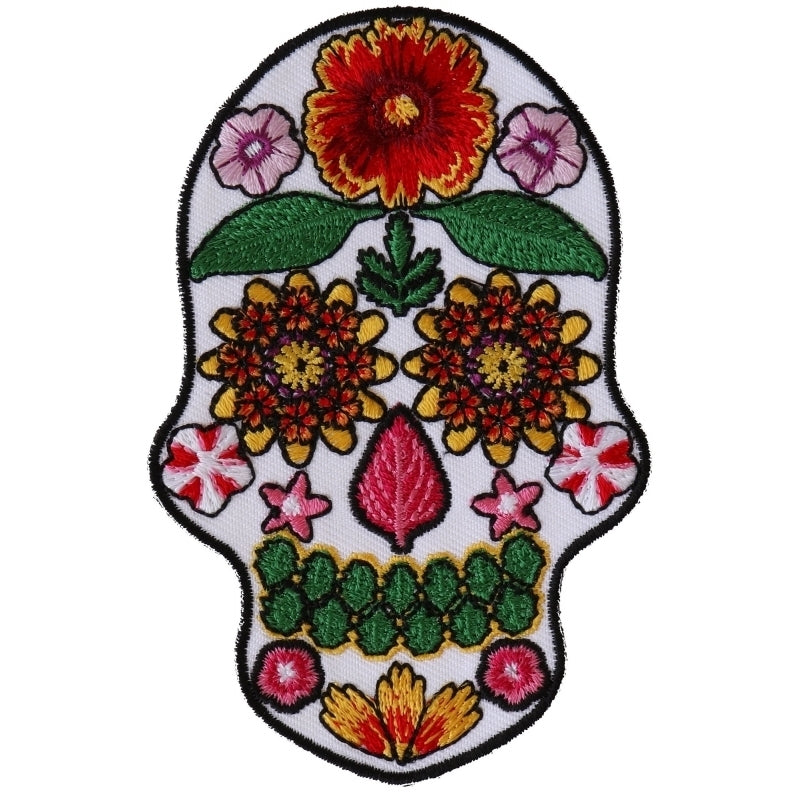 Flower Skull White Patch