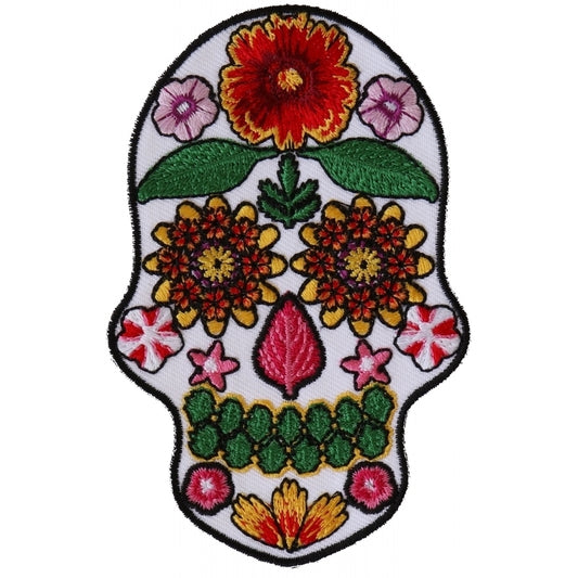 Flower Skull White Patch