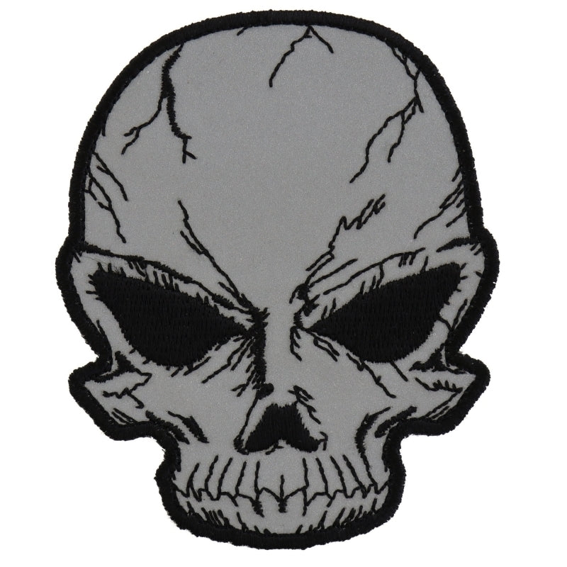 Small Reflective Cracked Skull Patch