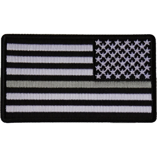 Reversed Silver Line Corrections Officer American Flag Patch