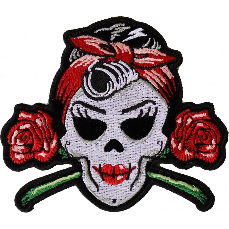 Rockabilly Lady Skull Patch