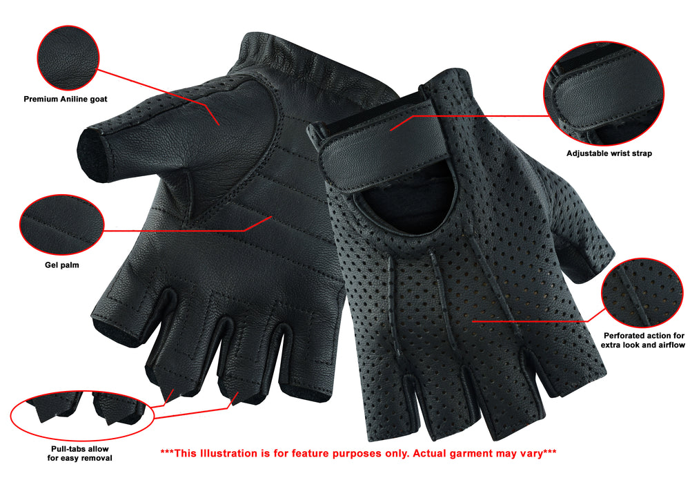 Tough Perforated Fingerless Glove